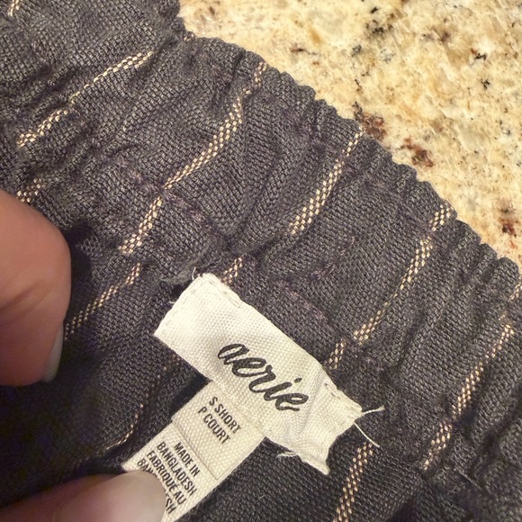 Aerie Charcoal Striped Wide Leg Pant - Picture 4 of 4